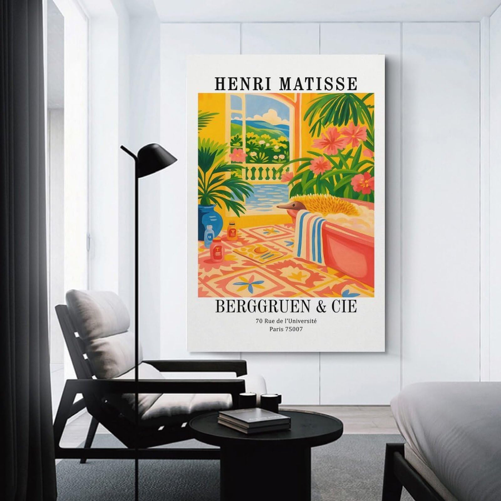 Junmoney Room Decor Wall Art Henri Matisse Interior with Echidna Painting, 20x30inch(50x75cm), for Living Room, Bedroom, Office Or Hallway, An Adaptable Decor Piece for Home Use