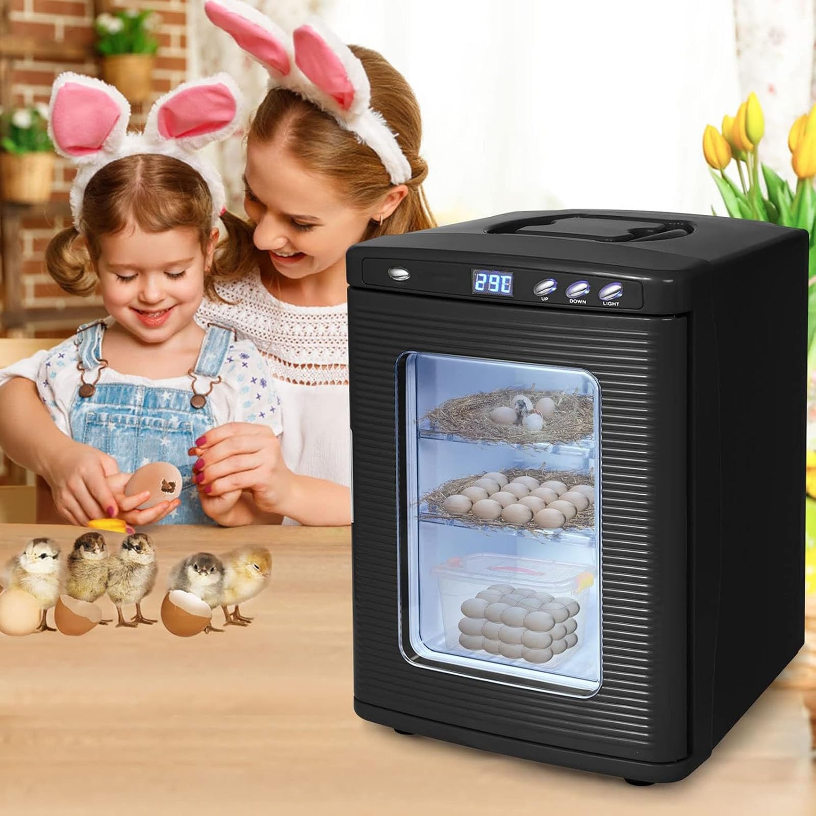 Incubadora de Huevos 25L Incubadora de Laboratorio Científica Con Calefacción Precisa 5–60°C/41–140°F, Incubadora Portátil para Incubar Huevos Con Alimentación AC DC