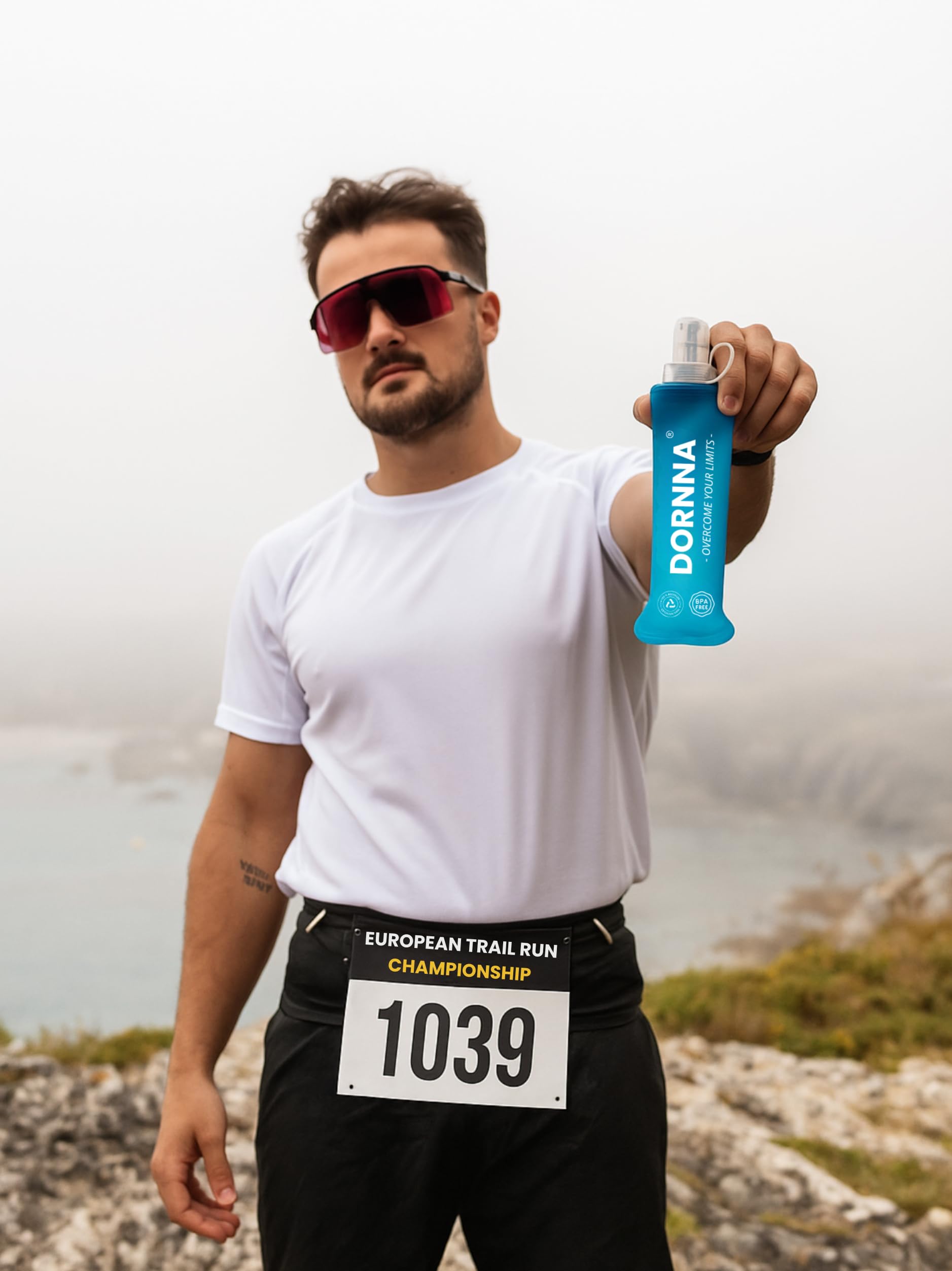 Skinny W1 Marsupio Running Borraccia Morbida 250 ml Corsa elastico porta pettorali bastoncini M-L