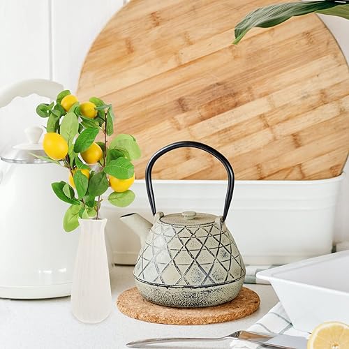 Miniatura 8 de 2 piezas de ramas de limón artificiales de color amarillo vívido, simulación de fruta falsa de limonero para decoración de centro de mesa del hogar