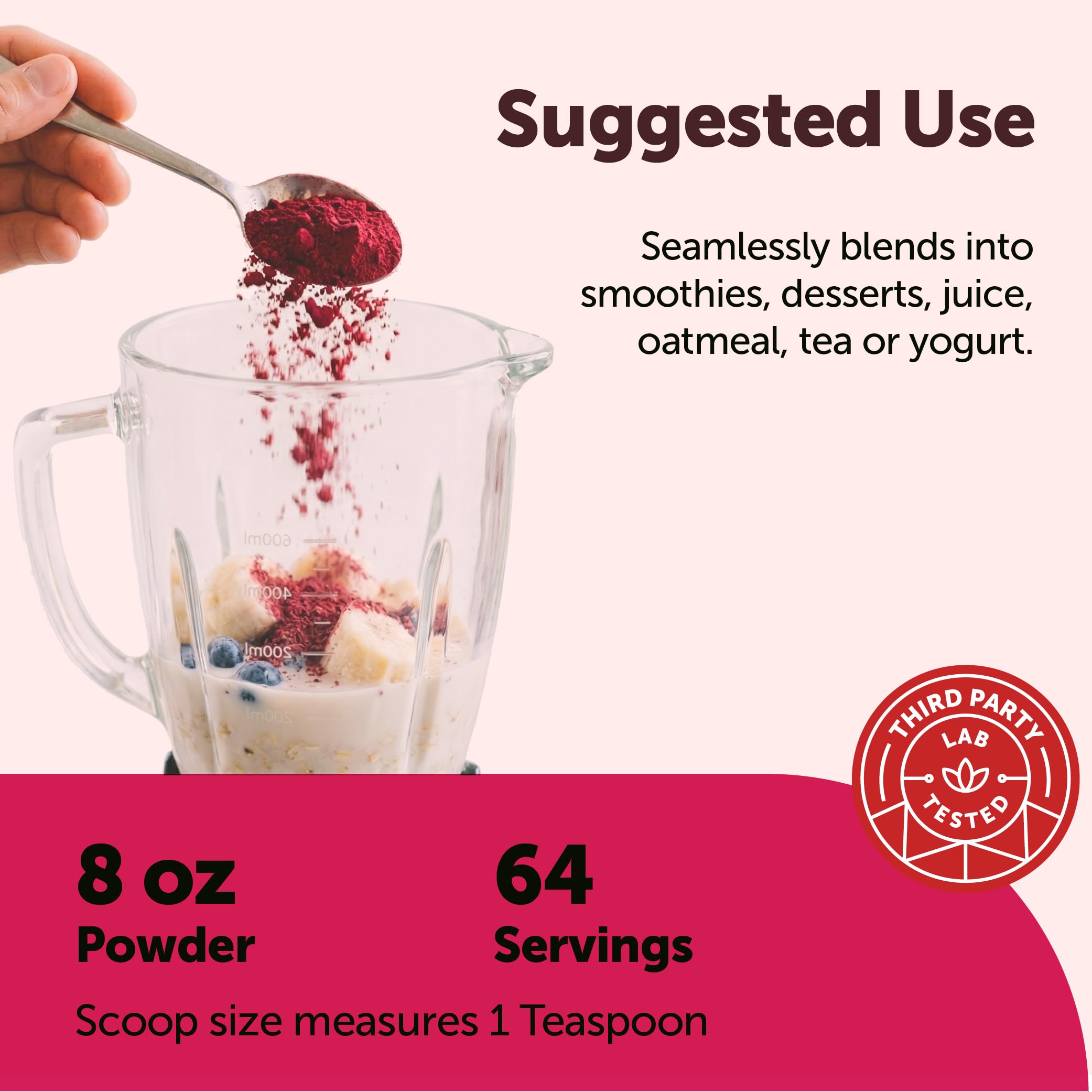 Micro Ingredients Organic Beet Root Juice Powder, 8 oz | Water Soluble, Raw Beet Supplement | Powder Drink Mix for Smoothies & Recipes | Non-GMO, Vegan Friendly, Plant Based — Amazon image 3