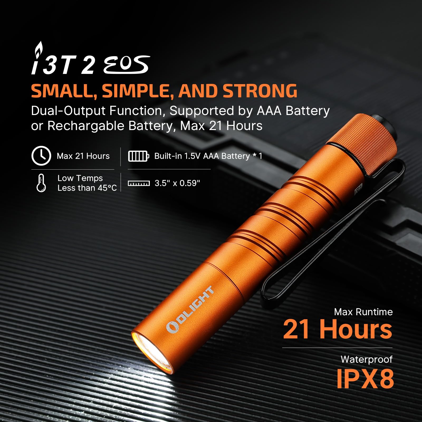 OLIGHT i3T2 EOS Torch 200 Lumens Meters Throw Mini AAA EDC Flashlight Eeveryday Pocket Carry Outdoor Gear for Dog Walking,Hiking,Camping,Joging - Image 2