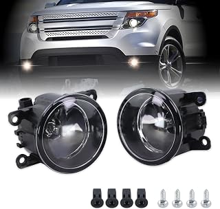 Universal Fog Lights with Bulbs for Ford Explorer Fusion Focus, Honda CRV Pilot Fit, Nissan Subaru - Replace 4F9Z-15200-AA (2 Pack)