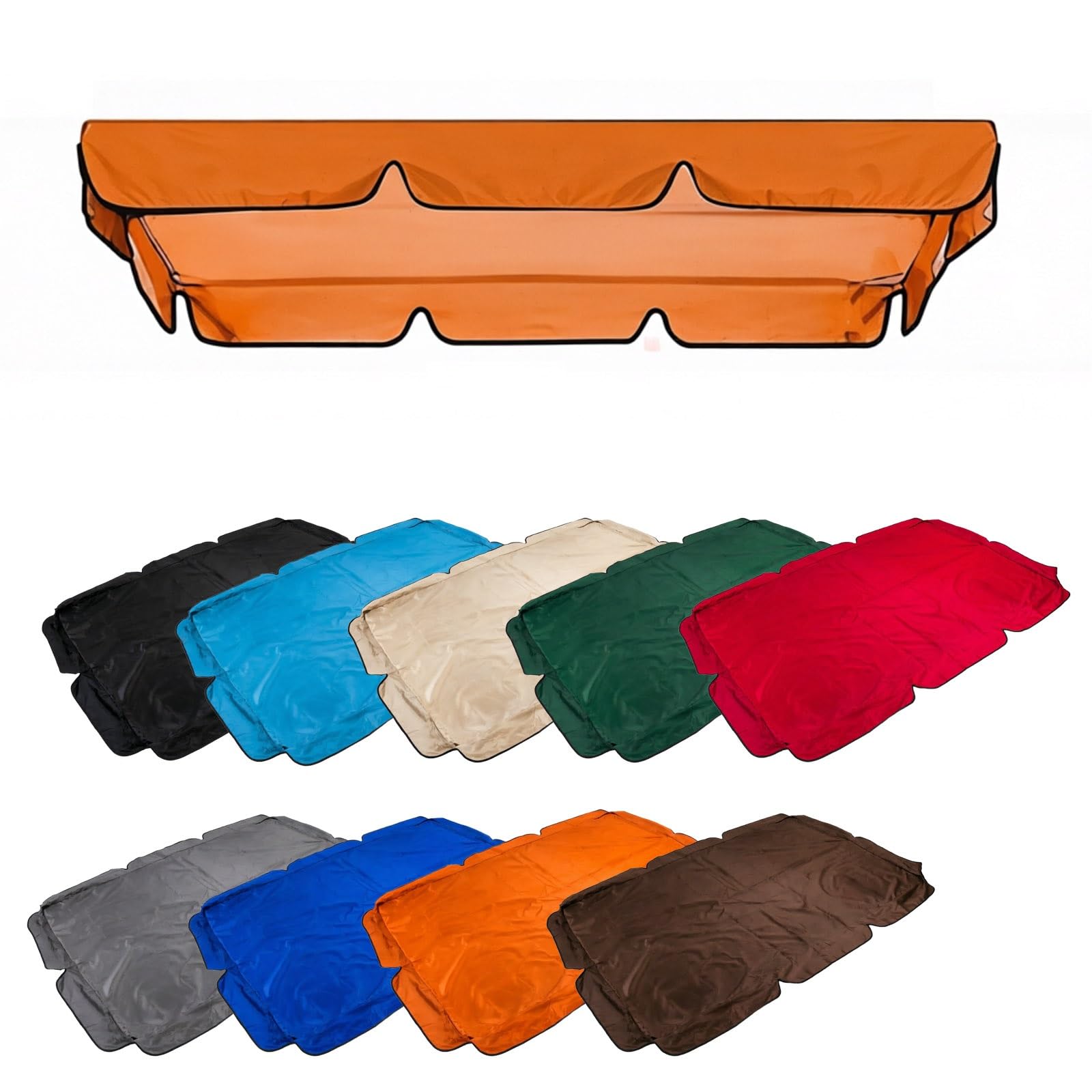 Aenmezen Waterproof Oxford Fabric for Patio Swing Canopy, Hammock Chair Top Cover Replacement, Thicken Rip Resistant Cover, 55.9x47.2in 82.7x57in(Orange,55.9x47.2in)