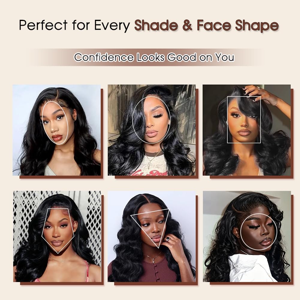 CUTE BEIN 250 Density 30 Inch Lace Front Wigs, 100% Human Hair,[2-Year Life,260g], 13x6 Body Wave HD Transparent Lace Frontal Wigs for Black Women, Glueless Wigs Pre Plucked with Baby Hair