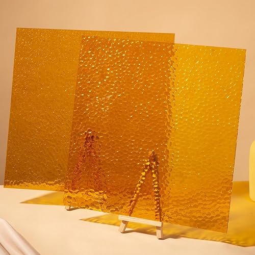 Miniatura 39 de Lanyani 2 hojas de vitrales de 12 x 12 pulgadas para manualidades, paneles de vitrales iridiscentes para mosaico de vidrio, suministros de vitrales