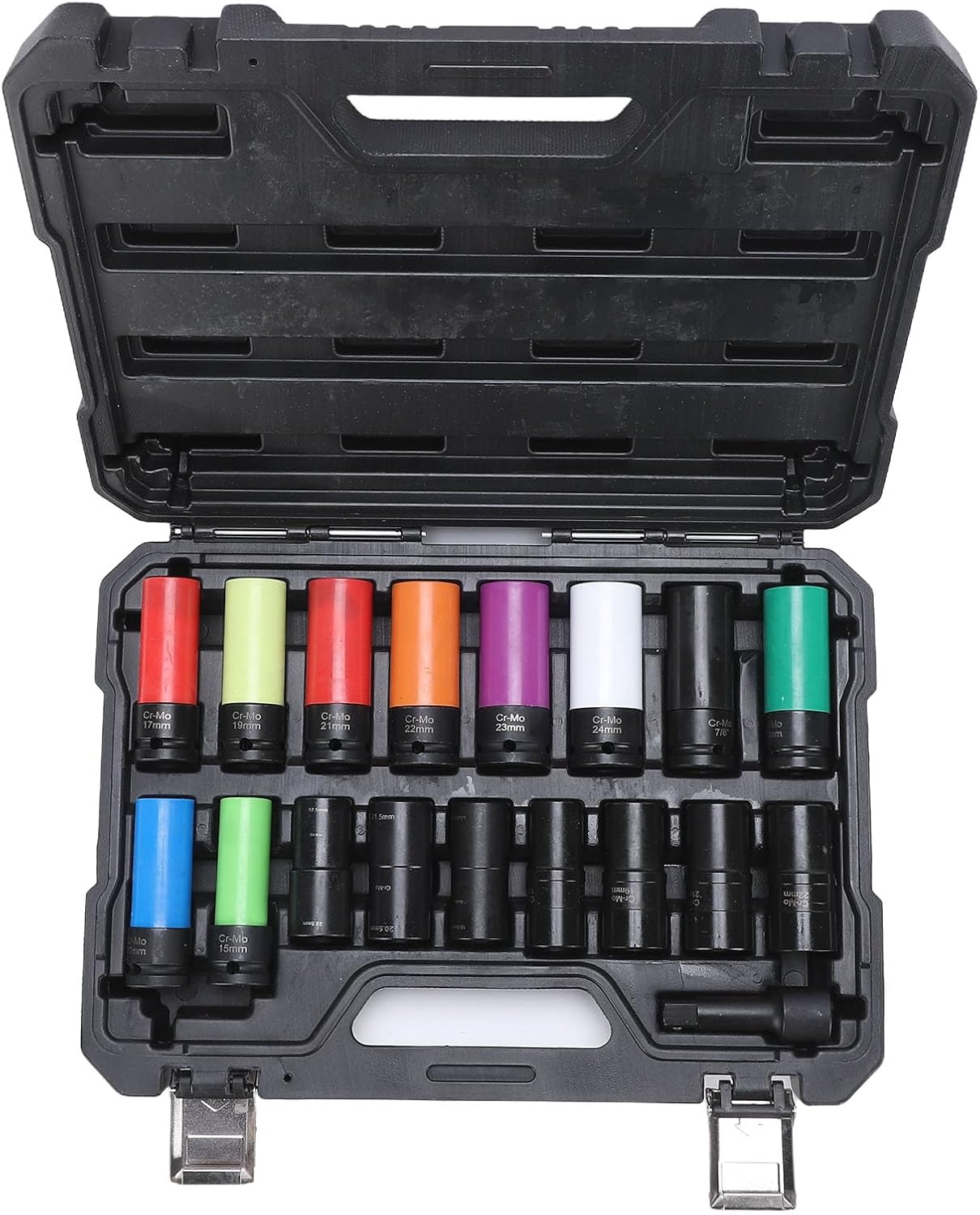 Impact Hex Driver Set,1/2in Drive Socket Set, Cr Mo Steel Forged 6 Point Wheel Hub Nut Sockets, for Removing Damaged Stripped Nuts and Bolts