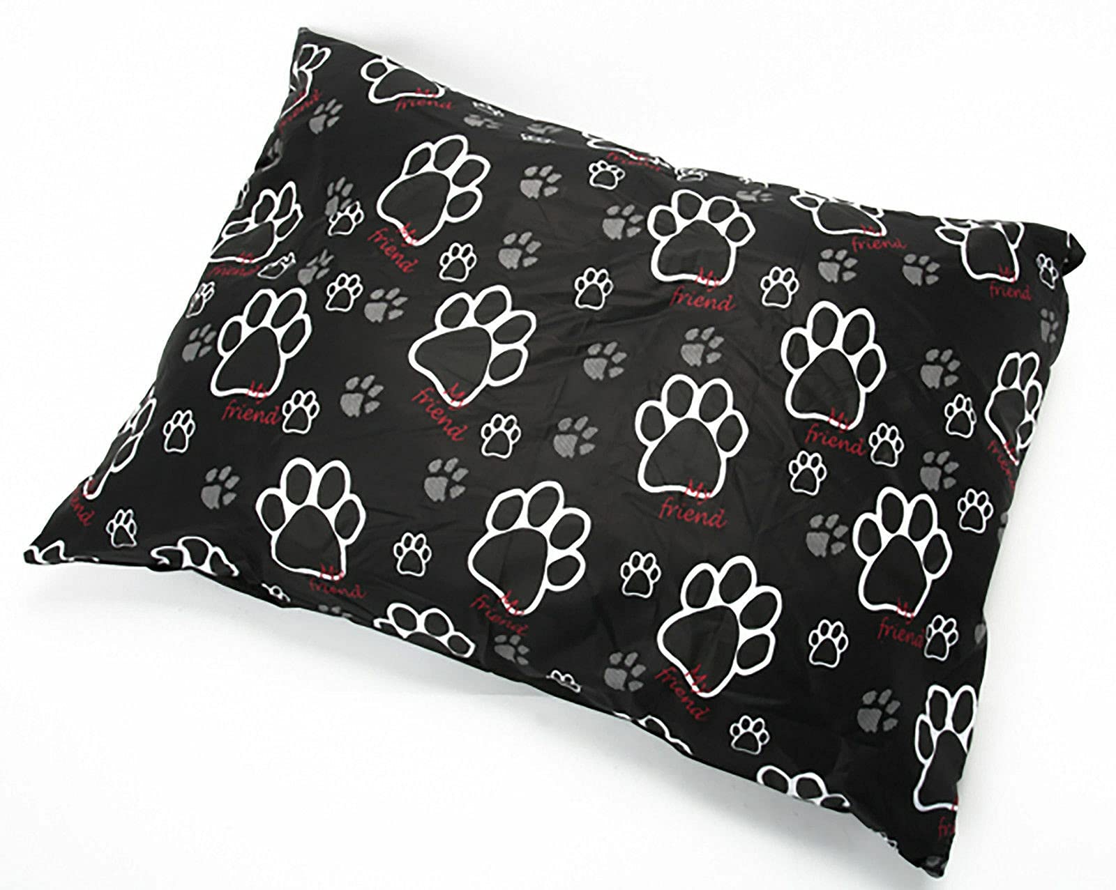 F&M Pet Dog Bed Removable Zipped Large and Extra Large Cover with Cushion or Complete Bed Cover Only (Extra Large Cover with Cushion, My Friend Black Paw)