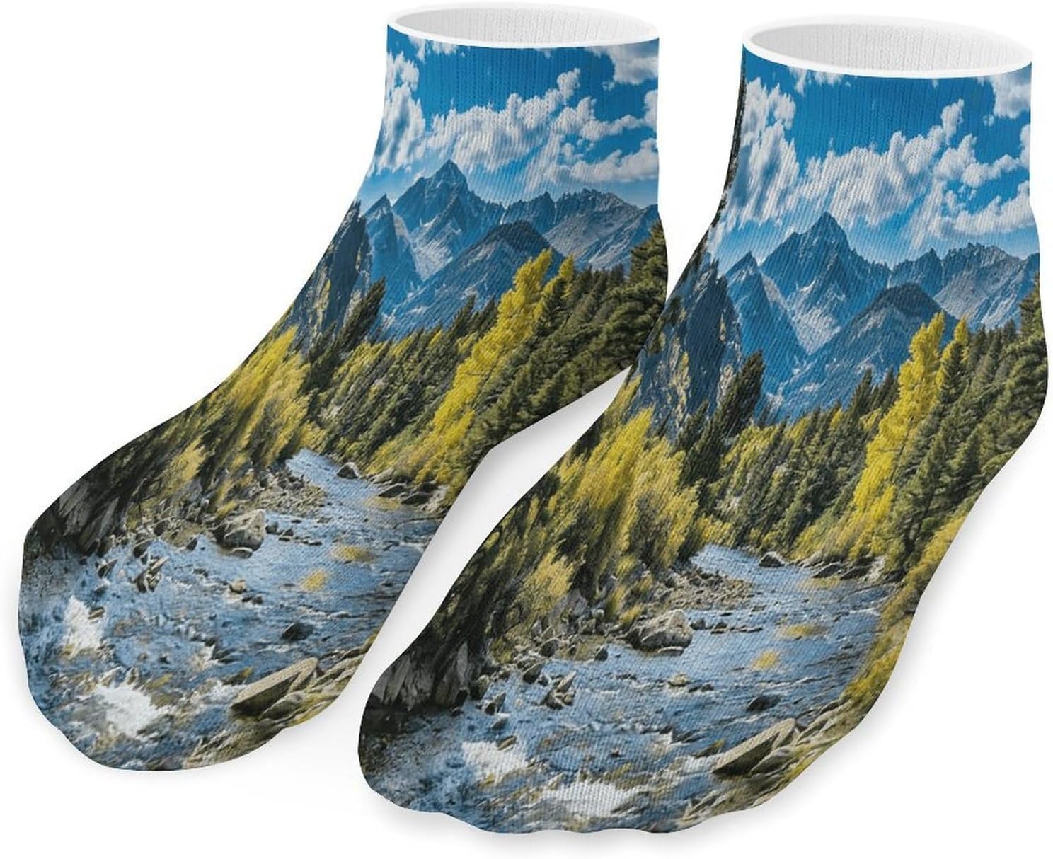 Nature Forest Mountain Ankle Sock Low Cut Socks Tube Socks for Sports