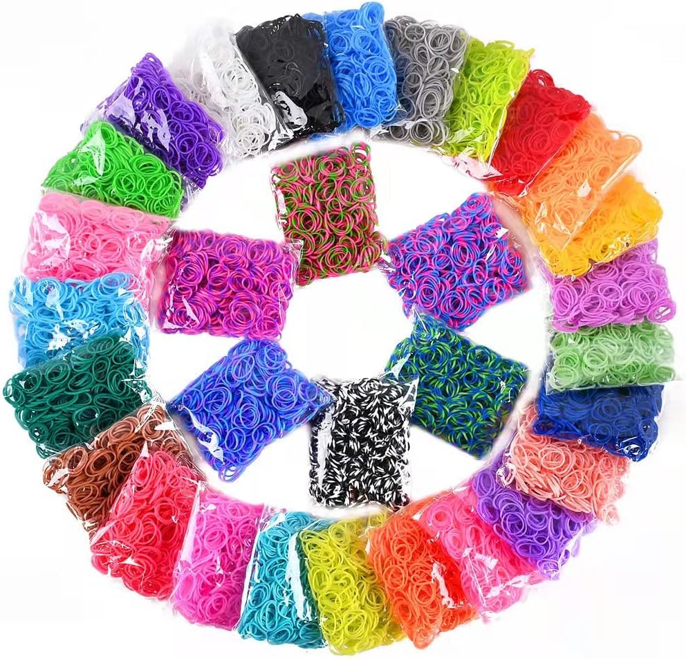VICOVI 15000 Colorful Rubber Loom Bands Refill Kit for Boy Girl DIY Craft Gift Set Include: + 500 Cute Clips+ 6 Hooks + 15 Charms