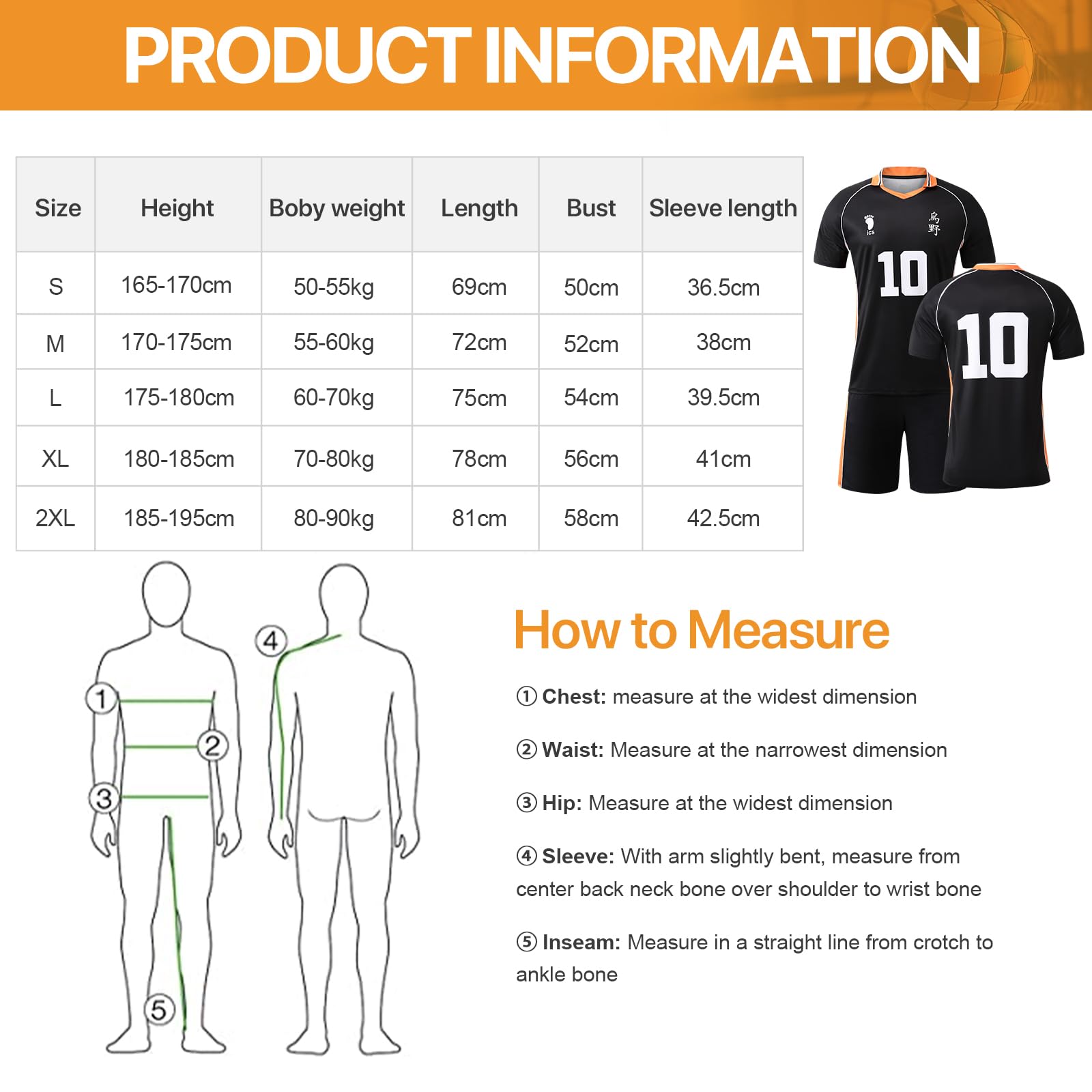 Sternstunde Karasuno Uniform Shouyou Hinata Halloween Cosplay Haikyuu Disfraz de anime