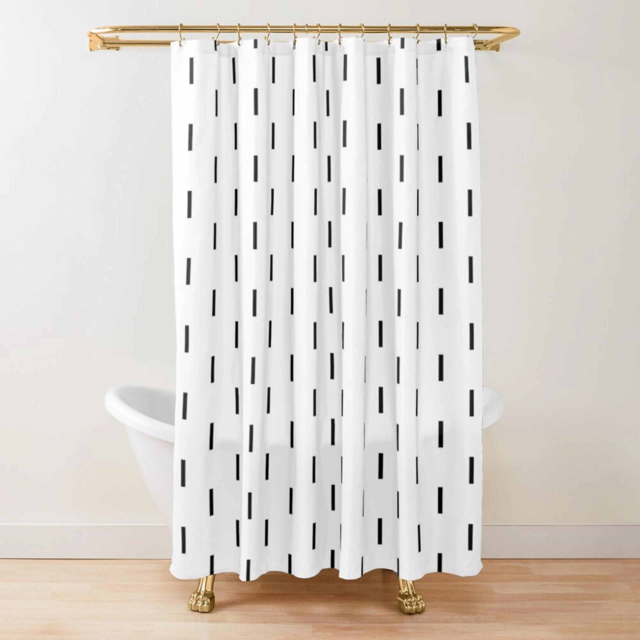Schwarz-weißer minimalistischer Duschvorhang,modernes Bauernhaus-Badezimmerdekor,weicher Stoff,Duschvorhänge im Hotelstil,220 x 180 cm (B x H)