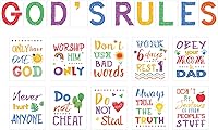 Vista 8 de 20 Pieces Ten Commandments Poster for Kids Christian Bible Verse Poster Inspirational Religious Scripture Wall Decoration for Classroom Church