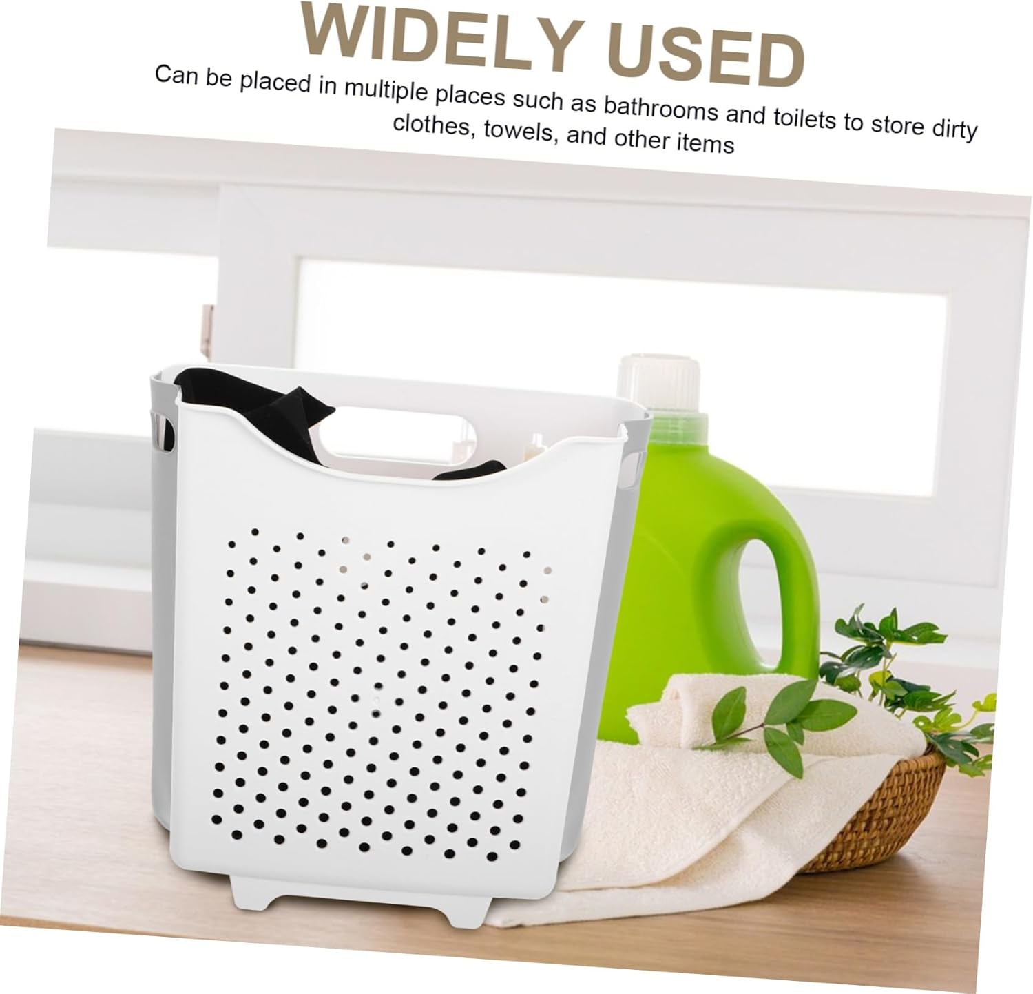 Wall Mounted Collapsible Laundry Basket Folding Space Saving Hamper Portable Storage Holder for Bedroom Bathroom Household Organization