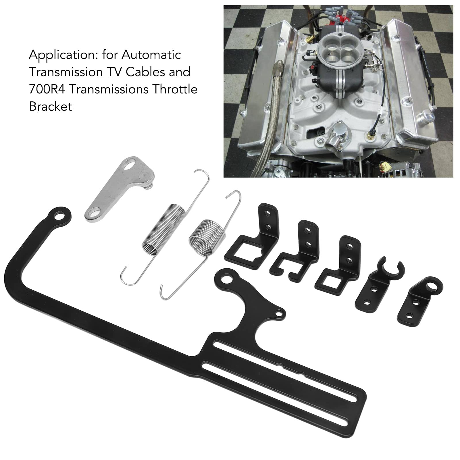 Muge Racing EZ-EFI Cable Mount Kit - Throttle Cable Bracket For GM 700R4 Automatic Transmissions