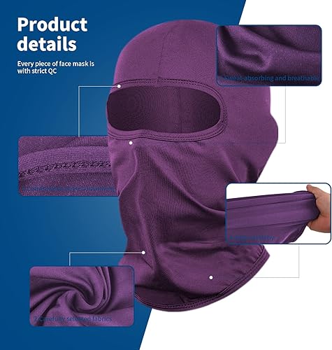 Miniatura 8 de YESLIFE Máscara de esquí de 2 piezas, pasamontañas para hombres y mujeres, esquí, snowboard, motocicleta y protección UV, sombrero