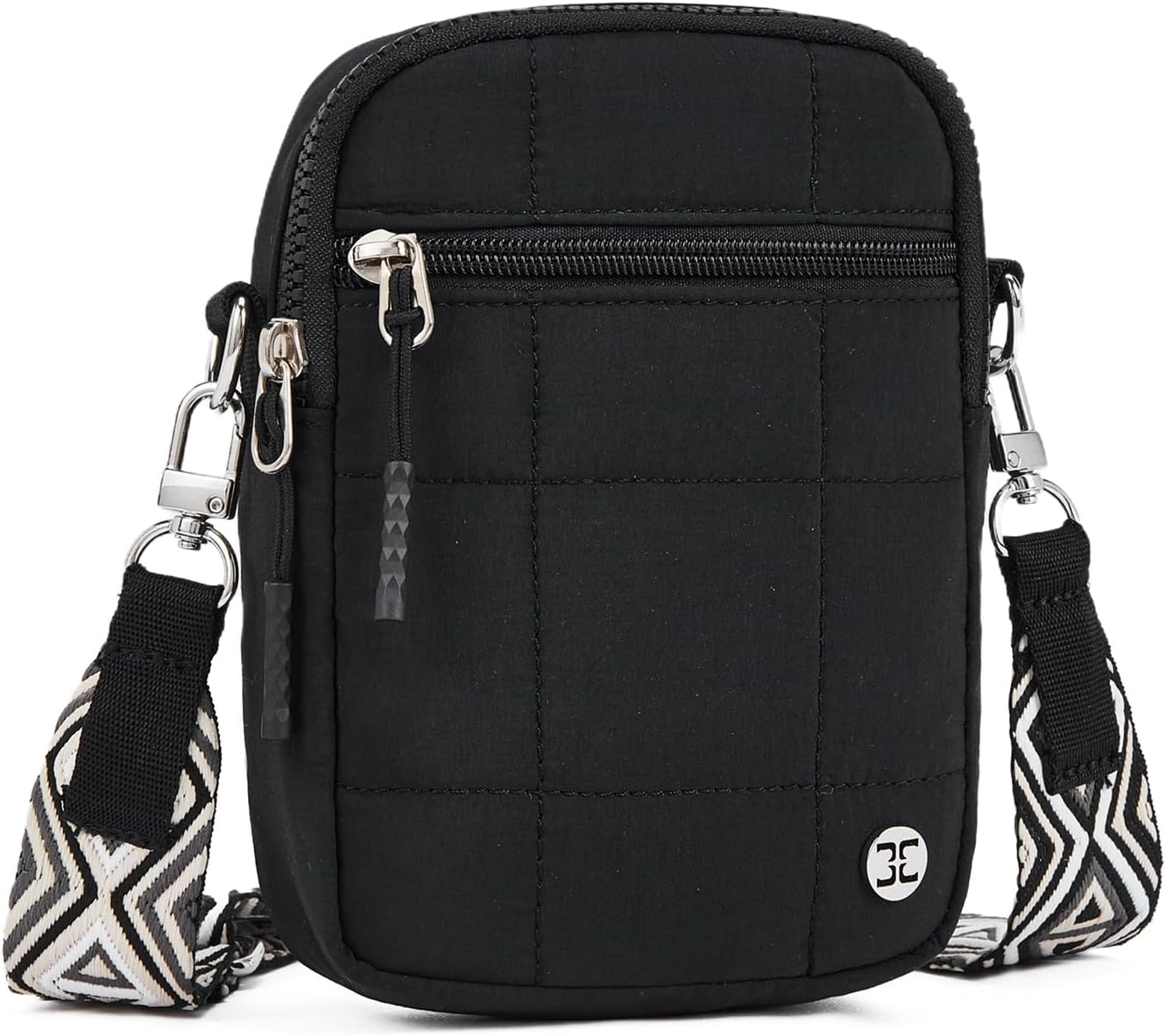 Telena Puffer Small Crossbody Bags for Women Cell Phone Purse Crossbody Bag Black