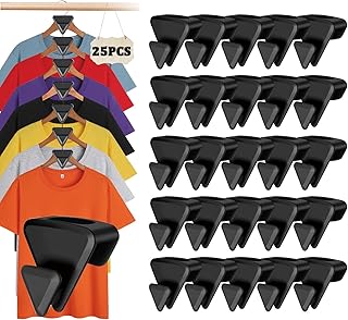 25 Pcs Space Saving Hanger Hooks, Clothes Hanger Connector Hooks, Heavy Duty Cascading Hanger Hooks for Organizer Closet, Fits All Hangers
