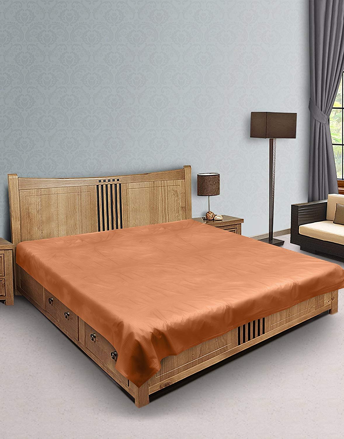 Unique Productions Baby Plastic PVC Mattress Protector Sheet (6x6.5 ft, Gold)-image-46
