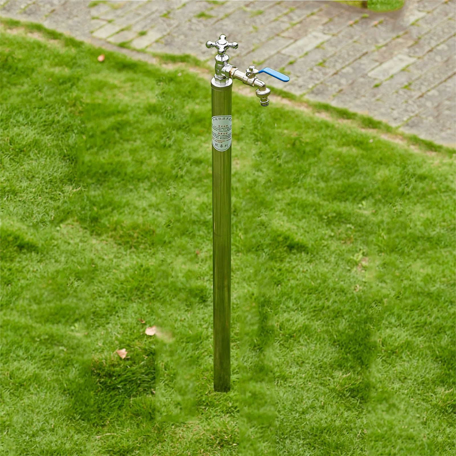 WOTZOV Faucet Water Column,Outdoor Stainless Steel Freestanding Water Column Faucet, 39In Antifreeze Garden Tap, Durable Floor Mount Watering & Irrigation Solution For Courtyards，Silver 100cm/39in