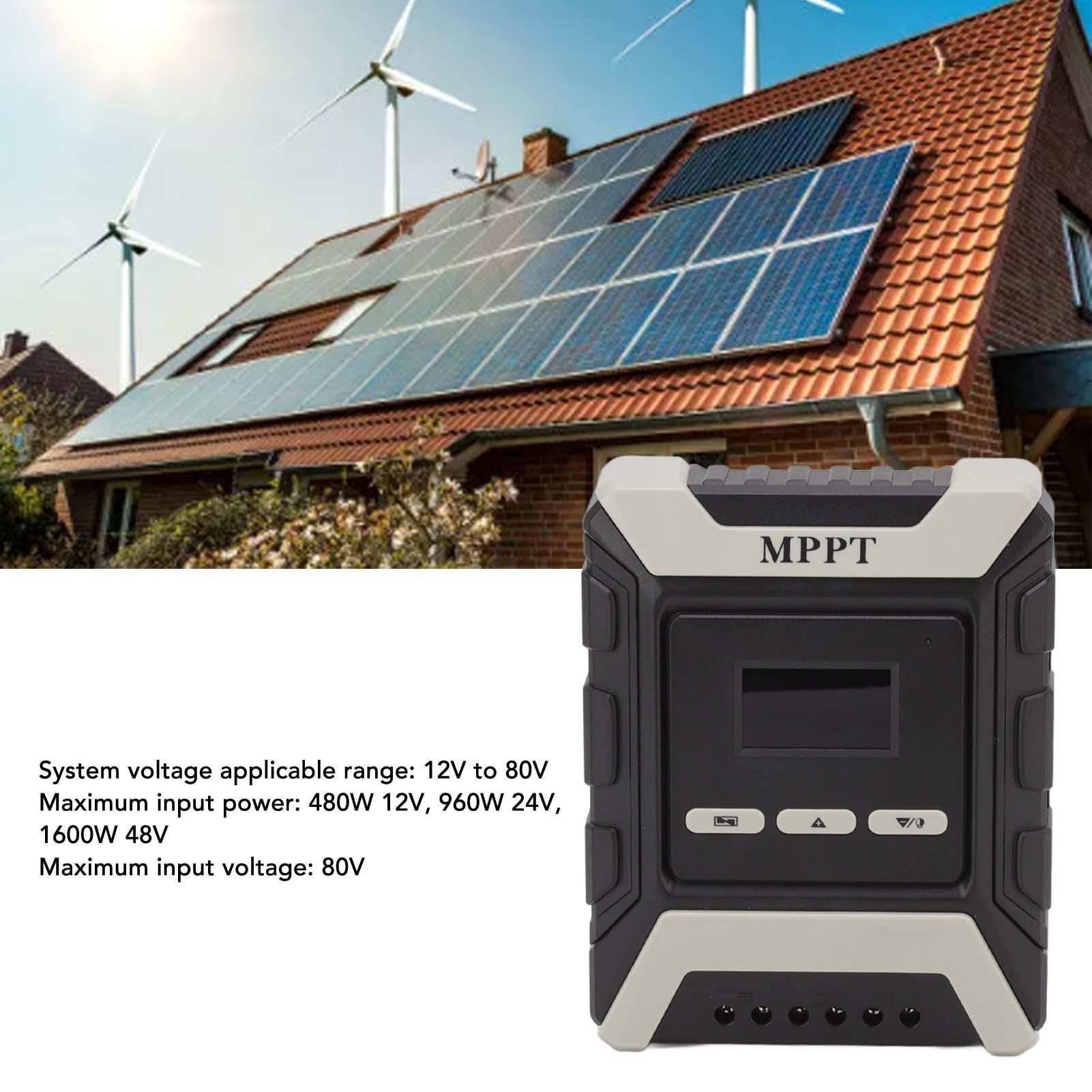 Denash 30A MPPT Solar FV Kontroler Efektywny Kontroler Słoneczny dla Mózgu Domowego i Przemysłowego, materiał ABS