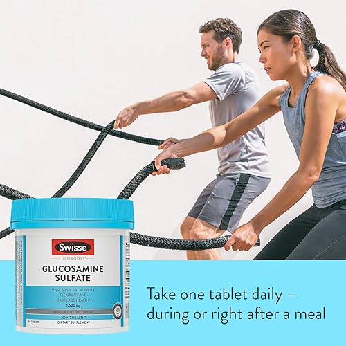 Miniatura 6 de Swisse Suplemento de apoyo articular de sulfato de glucosamina para movilidad y flexibilidad Salud | Mujeres y hombres | Glucosamina 1500 mg | 180