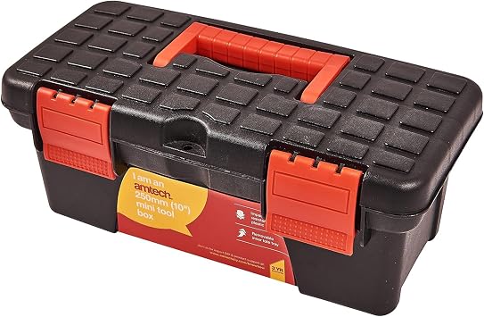 Tool Box 10 Inch Mini Plastic Removable Tray Black & Red, DIY Organiser