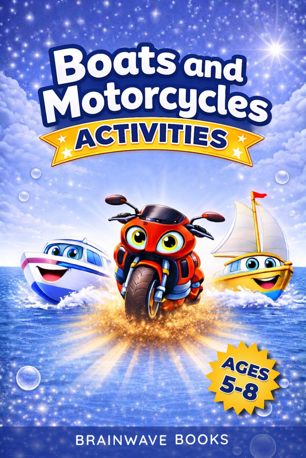 Boats and Motorcycles Activities: Packed with Puzzles, Games & Screen-Free Fun — A Compact Activity Book for Kids Ages 5–8