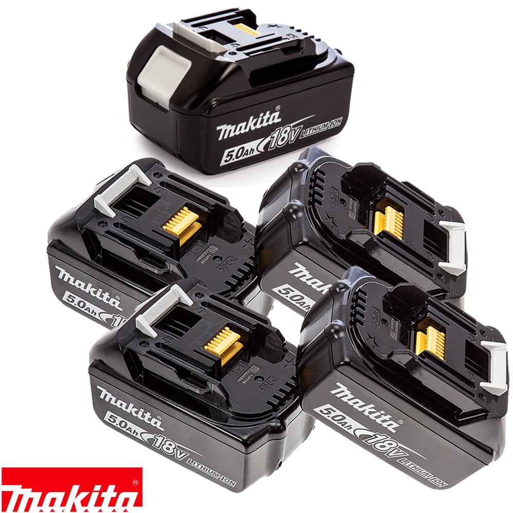 Makita Genuine Bl1850 18V 5.0Ah Li-Ion Lxt Battery Pack Of 5