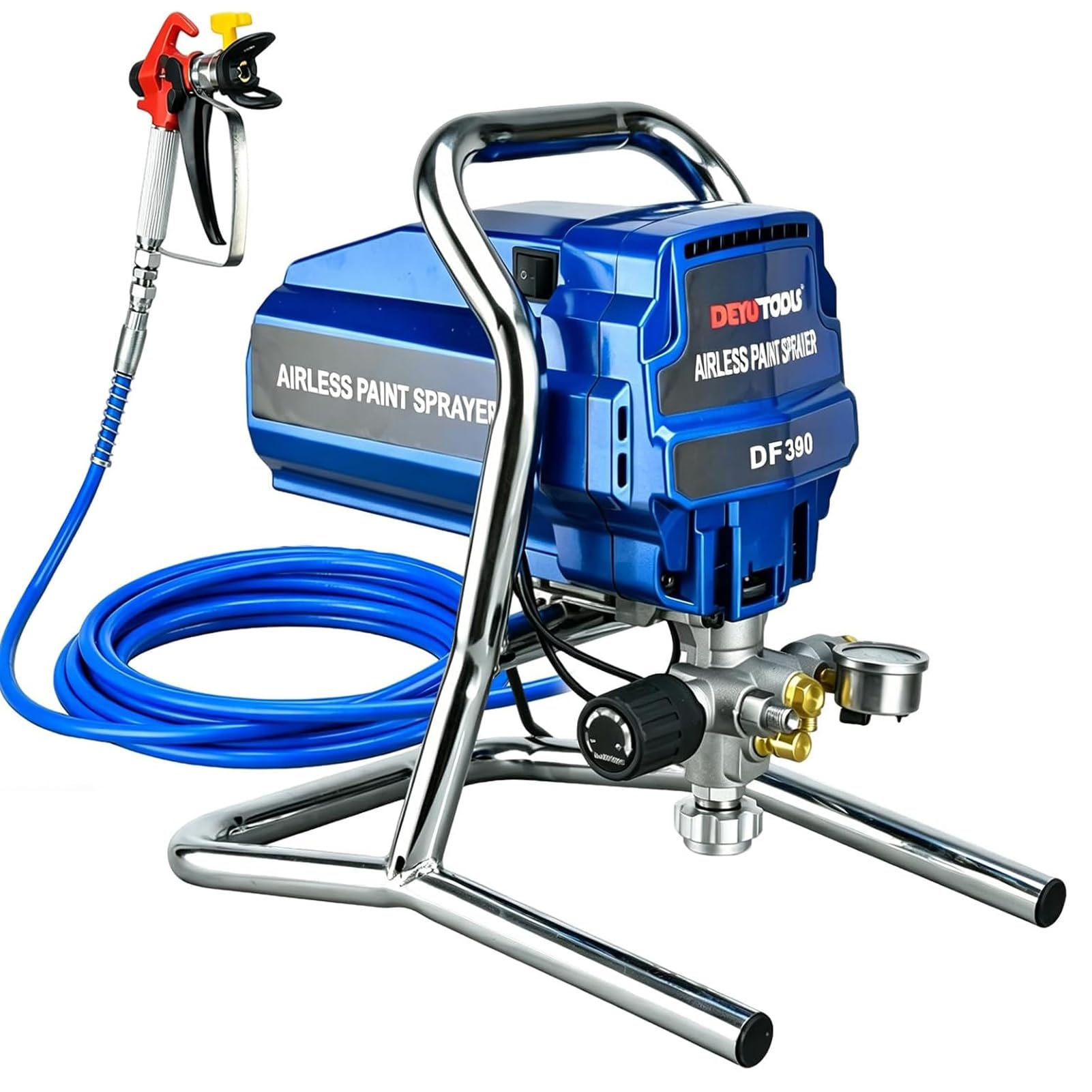 Pulverizador Airless 3000psi De Alta Eficiencia Sin Dilución, Pistola De Pintura Alto Rendimiento con Manguera De 5m, para Hogar, Jardín, Patio Y Uso Comercial Exterior
