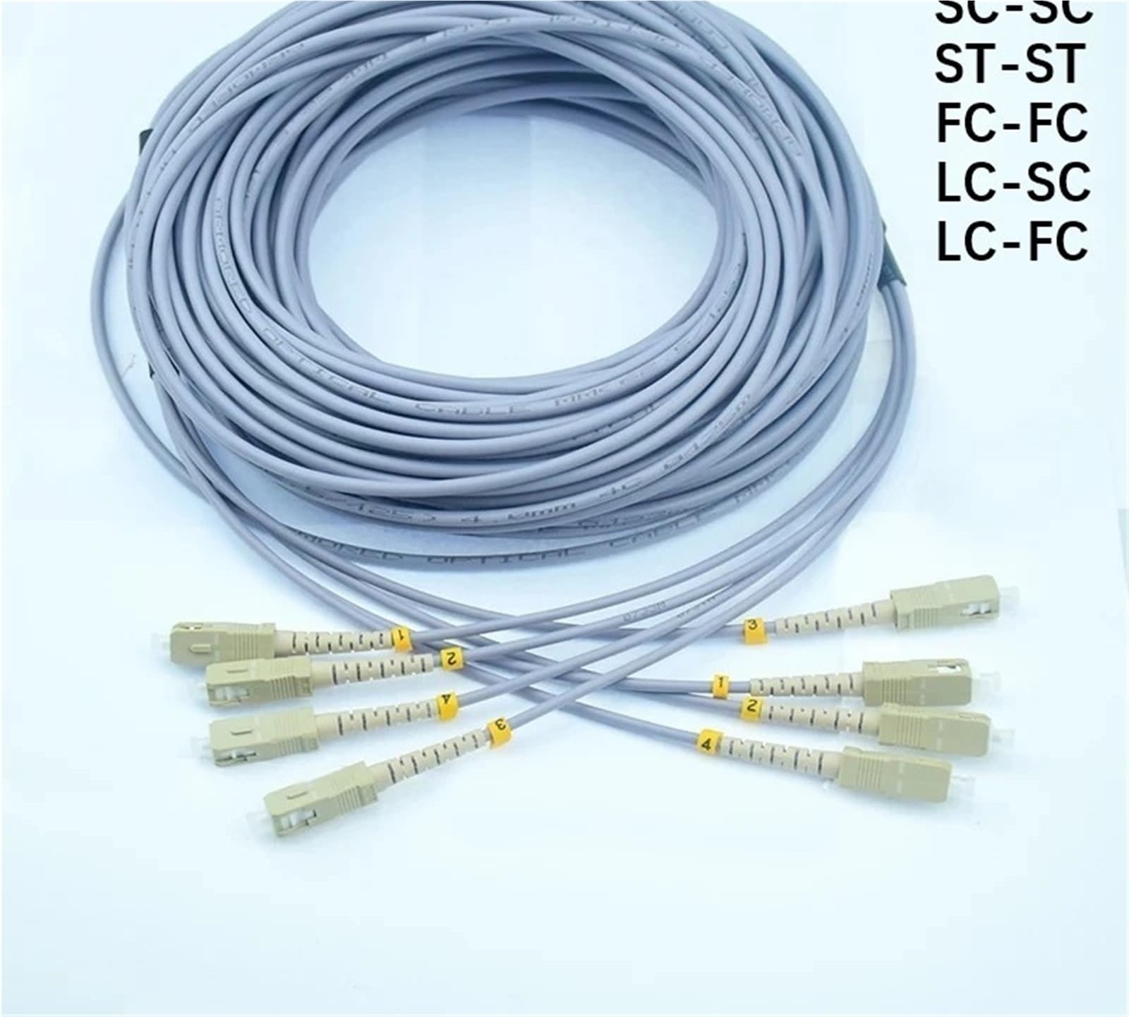 Cordon de raccordement à fibre optique blindé étanche multimode 60-120 m (120 m FC-FC OM2)