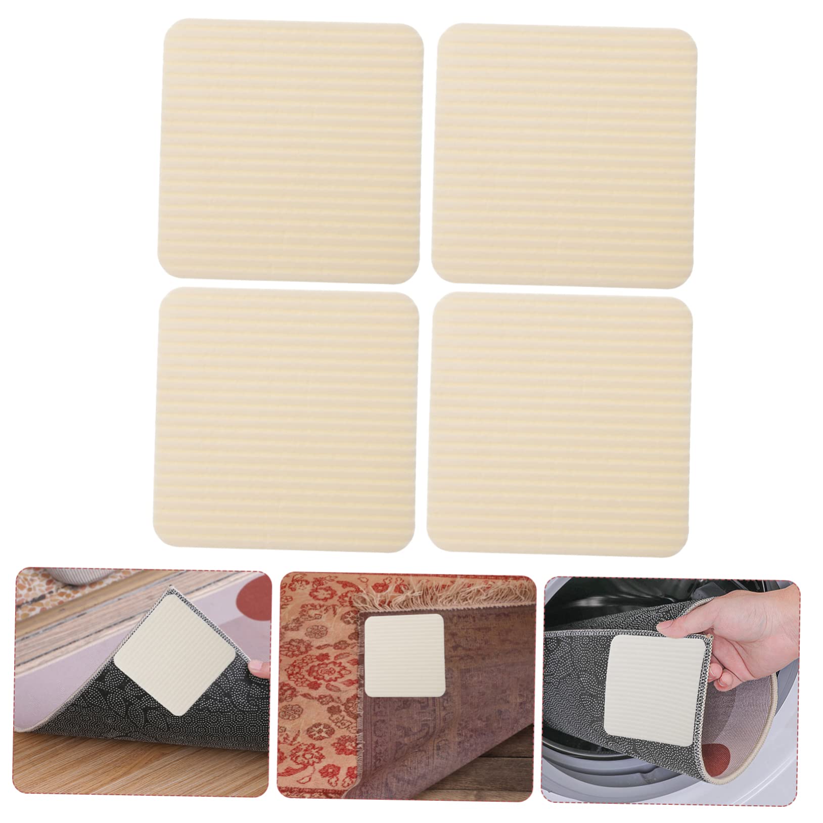 Amosfun 20pièces Grippers Antidérapants Autocollants pour Tapis Stoppe Glissement Et Curling pour Tapis Intérieurs Et Extérieurs