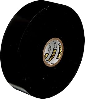 Scotch Vinyl Electrical Tape Super 88, 1 in x 36 yd, Black, 1 Roll, Premium Grade, Rubber Resin Adhesive, PVC Backing, Al...