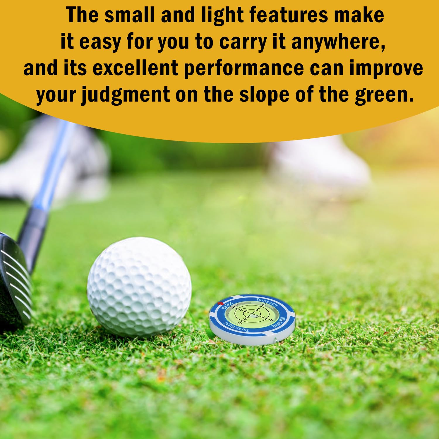 NQEUEPN Golf Green Reader con Magnetica Golf Hat Clip, Alta Precisione Livella a Bolla Lettore di Putting Green da Golf per Interni Esterni