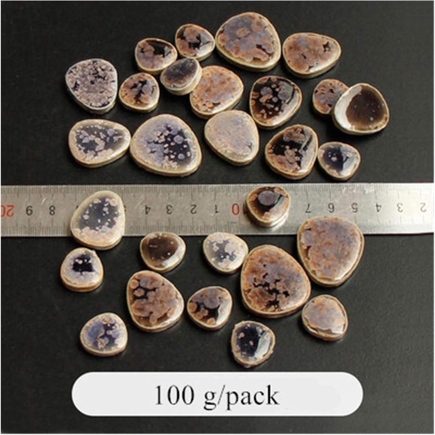 Zhhoohag Mosaic Tiles 100g Ceramic Mosaic Tiles For Craft Irregular Drop Shape Mosaic Pieces Blue And