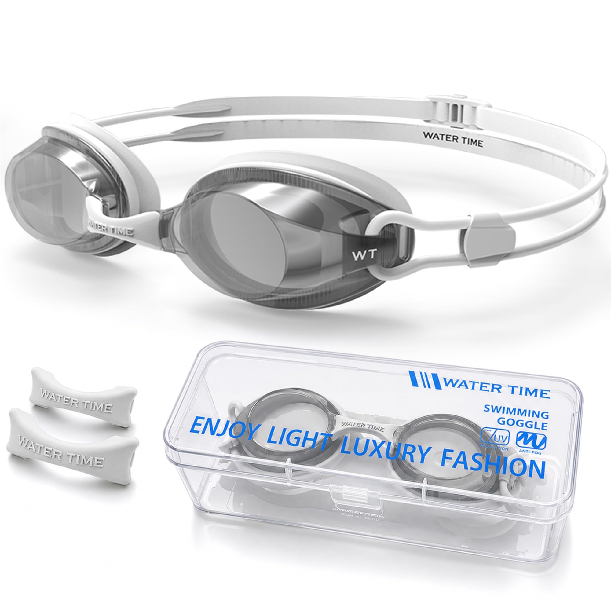 Unisex-Schwimmbrille für Damen und Herren, Anti-Beschlag, UV-Technologie, Doppelriemen, kein Auslaufen