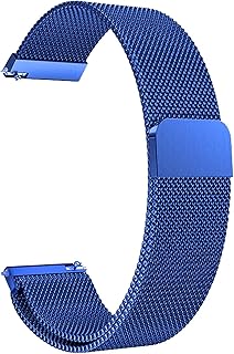 ACM Watch Strap Magnetic Loop 22mm compatible with Honor Magic Watch 2 46mm Smartwatch Luxury Metal Chain Band, Blue, Luxury,Sports