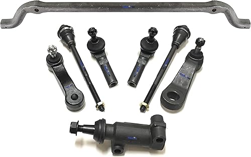 Kit de dirección de 8 piezas, brazos tensores de enlace central, varillas de acoplamiento interiores y exteriores, brazo Pitman, 4 ranuras, se