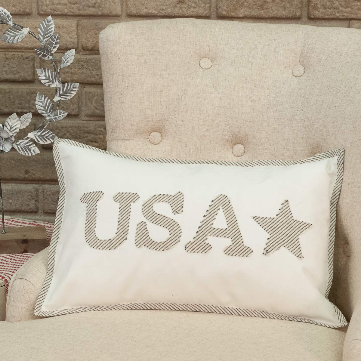 Piper Classics USA Throw Pillow Cover, 12" x 20"