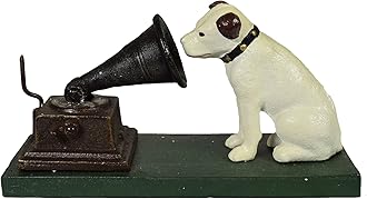 AB Tools HMV Nipper Dog and Phonograph Gramophone Music Ornament Figurine Cast Iron