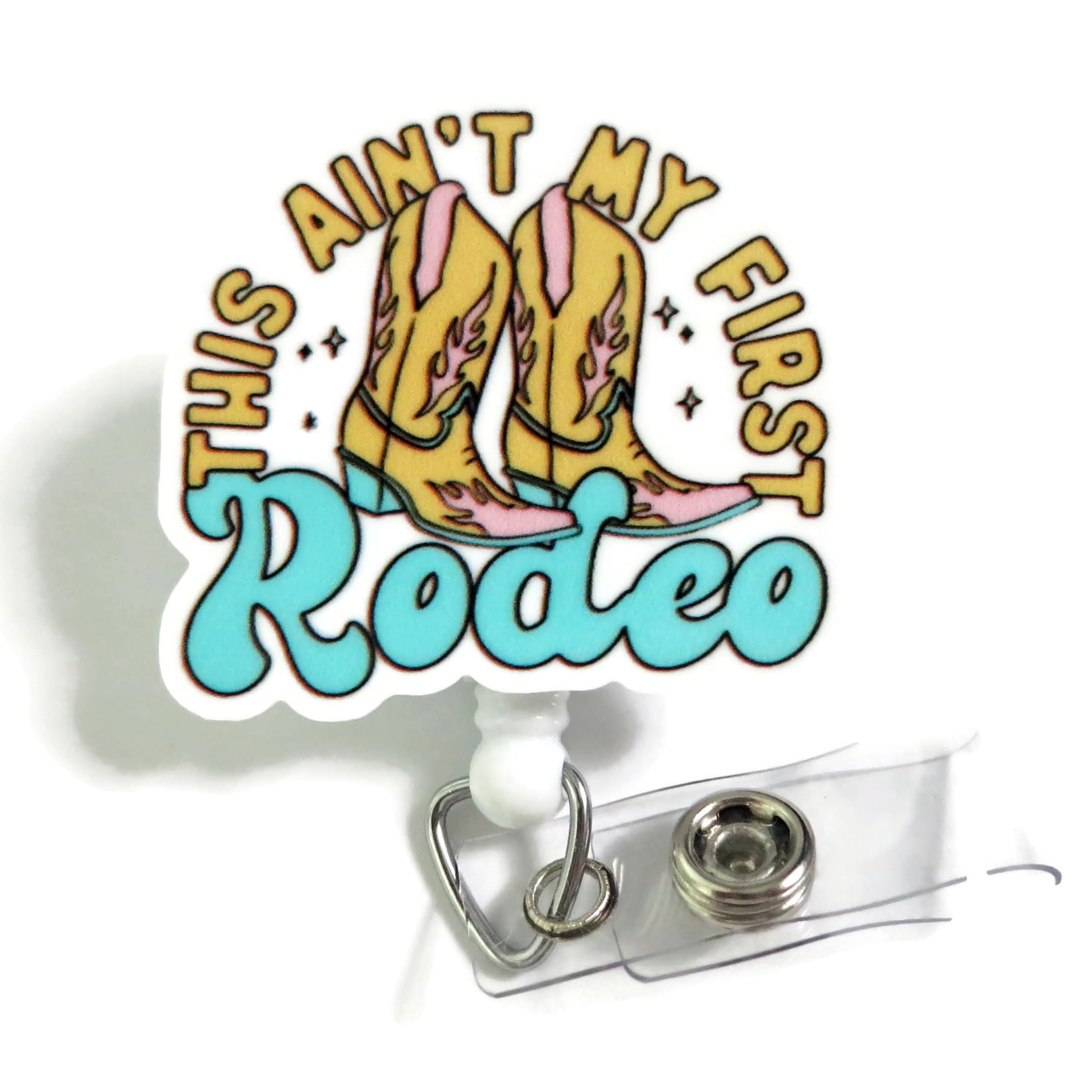 This Ain't My First Rodeo Badge Reel, Funny Nurse Badge ID Holder, Medical Humor Badge Clip, Funny Phlebotomy Badge Reel, Labor and Delivery Badge Reel, Funny Western Badge