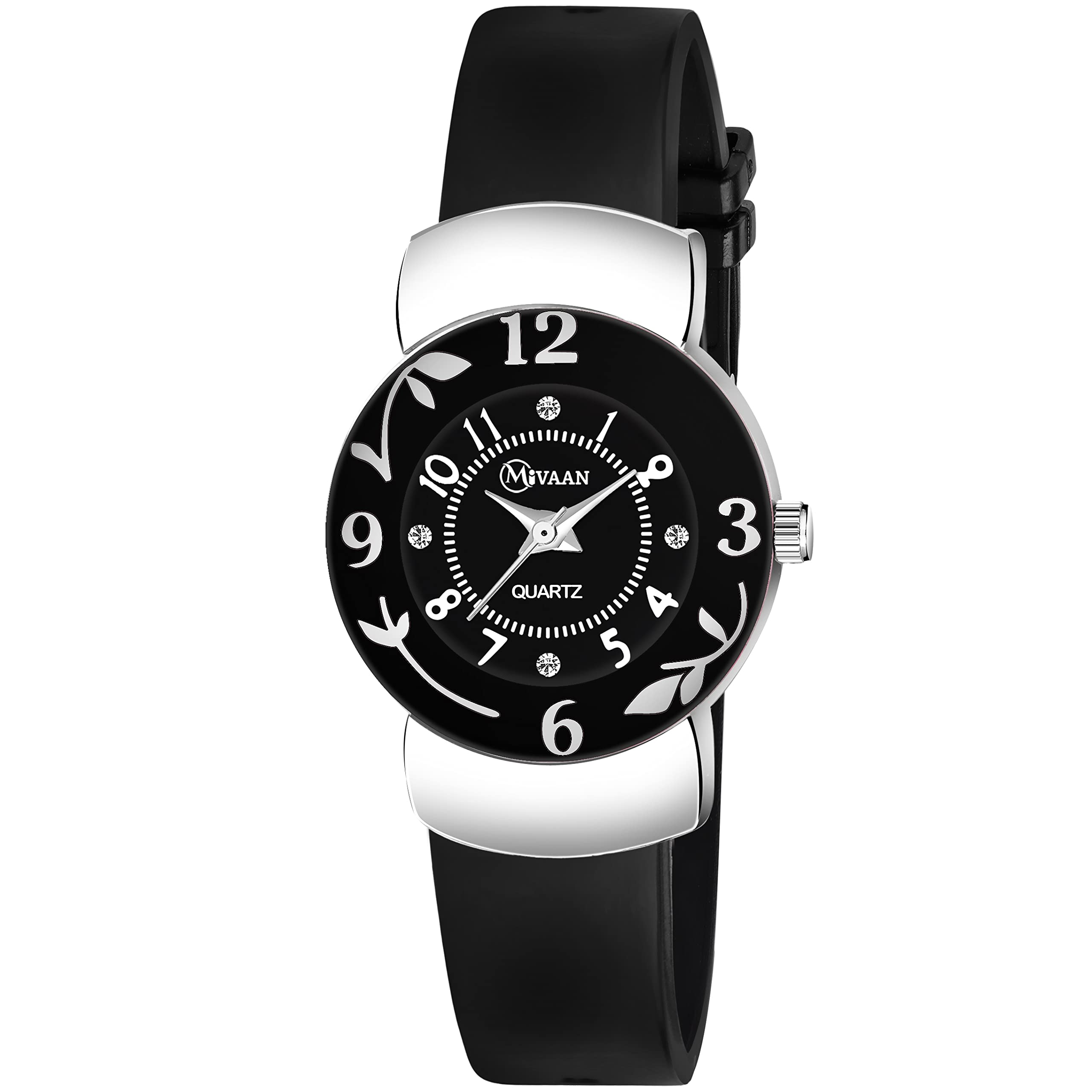 MIVAAN Analogue Round Dial Silicon Strap for Girls M-239-RL (Black) (B0BY9BLVQ7) Amazon Price History, Amazon Price Tracker