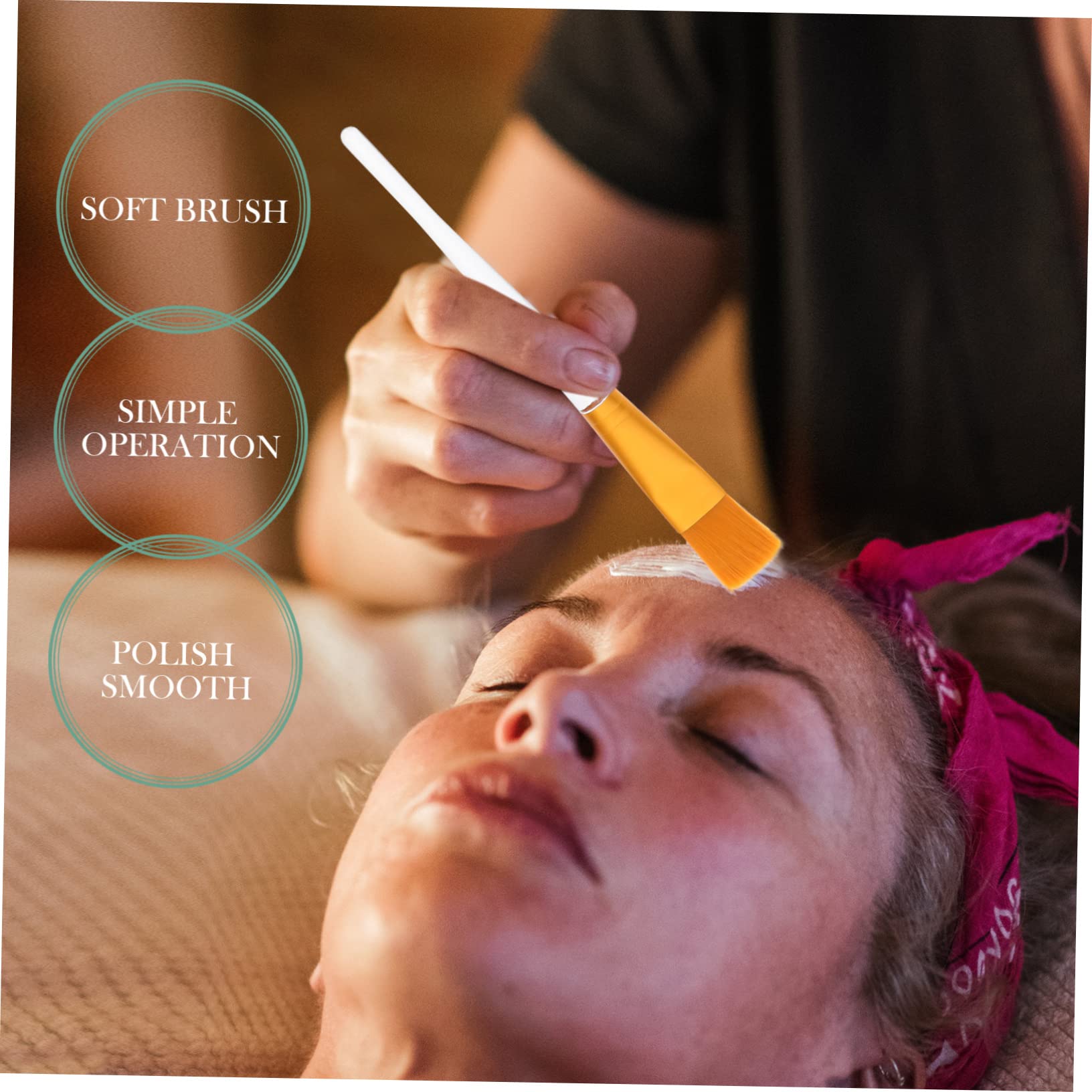 SHERCHPRY 10pcs Skin Treatment Facial Mask Brush Transparent Handle Bristles for Gel and Masks Makeup Application and Smoothing Tools