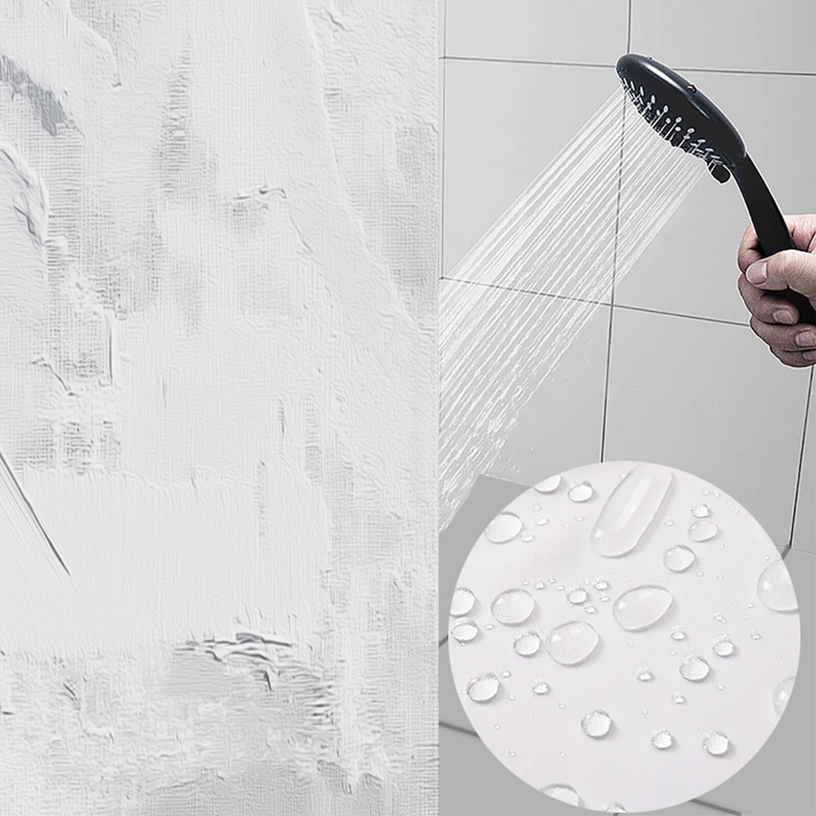 Rideau De Douche Coups De Pinceau Irréguliers Art Abstrait Tissu Imperméable Lavable avec Crochets Anti Moisissure en Polyester Rideau Douche pour Salle De Bain