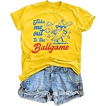 Baseball Shirts Women Baseball Player T-Shirts Ballgame Graphic Tee Team Fan Short Sleeve Tops