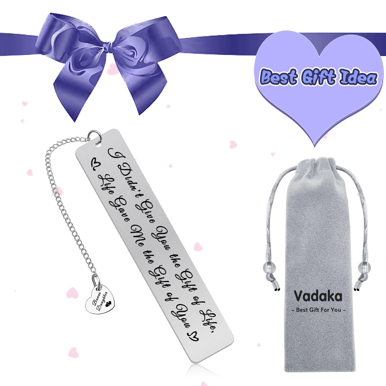 Bonus Daughter Gifts Bookmark Stepdaughter Gifts from Stepmom Adoption Bookmark Birthday Present for Daughter in Law Gift from Mother in Law Christmas Graduation Present for Stepdaughter