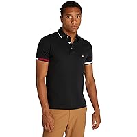 Tommy Hilfiger Uomo Maglietta Polo Maniche Corte Flag Cuff Slim Fit
