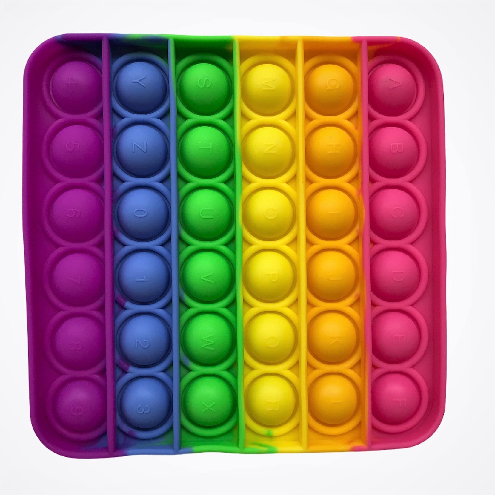 Push pop Bubble Fidget Toy, Stress Relief and Anti-Anxiety Tools Sensory Toy for Autism ADHD to Relieve Stress for Kids and Adults ( Square Rainbow)