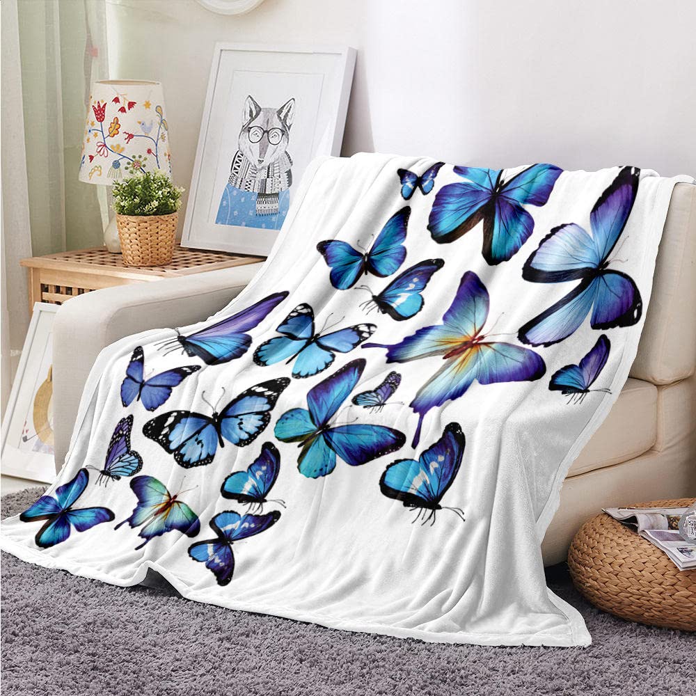 Coperta con farfalle, morbida coperta da viaggio, leggera, per