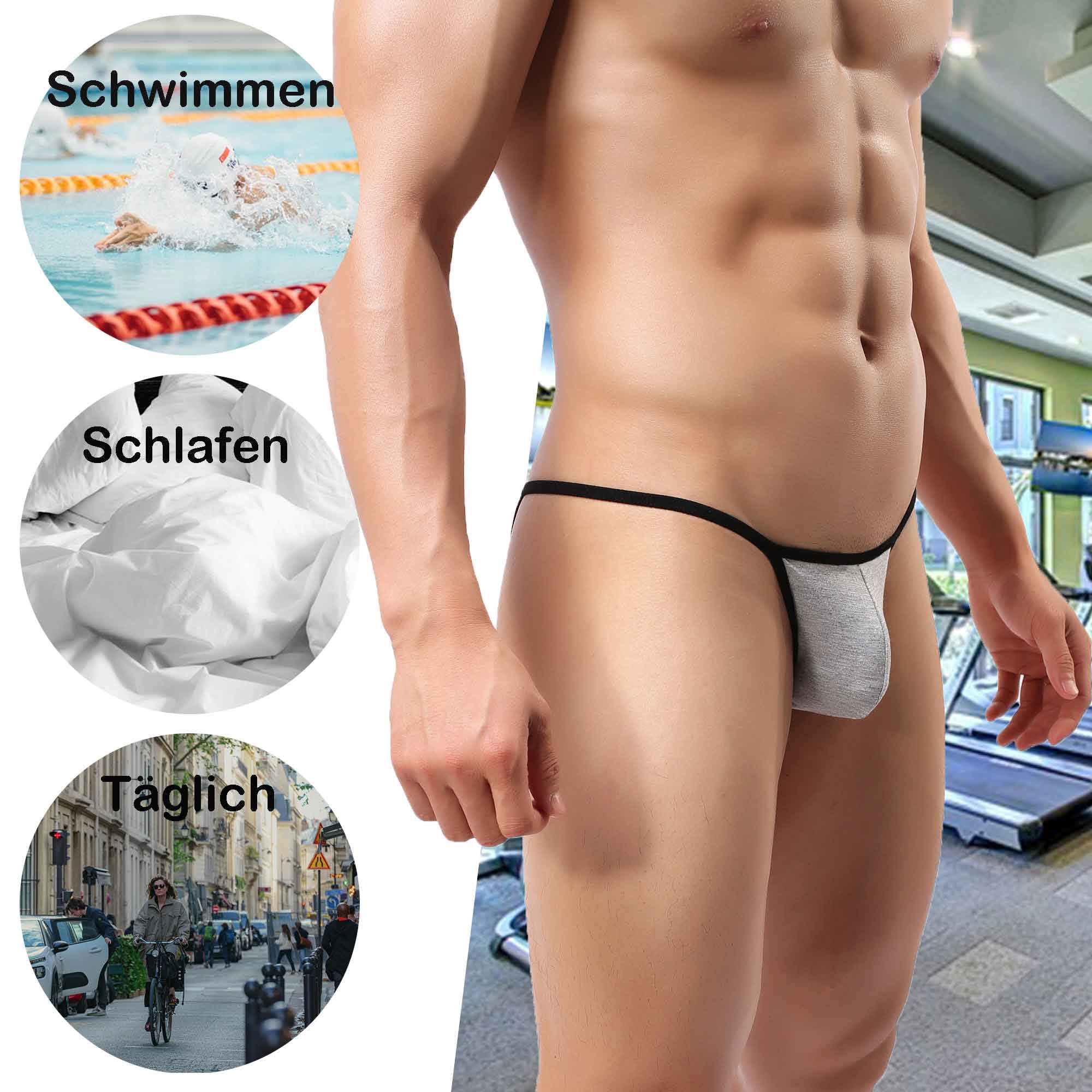 QiaTi Ropa Interior de Tanga para Hombre Sexy G-String Calzoncillos de Tiro bajo Traje de baño Bikini Jockstrap Paquete de 4